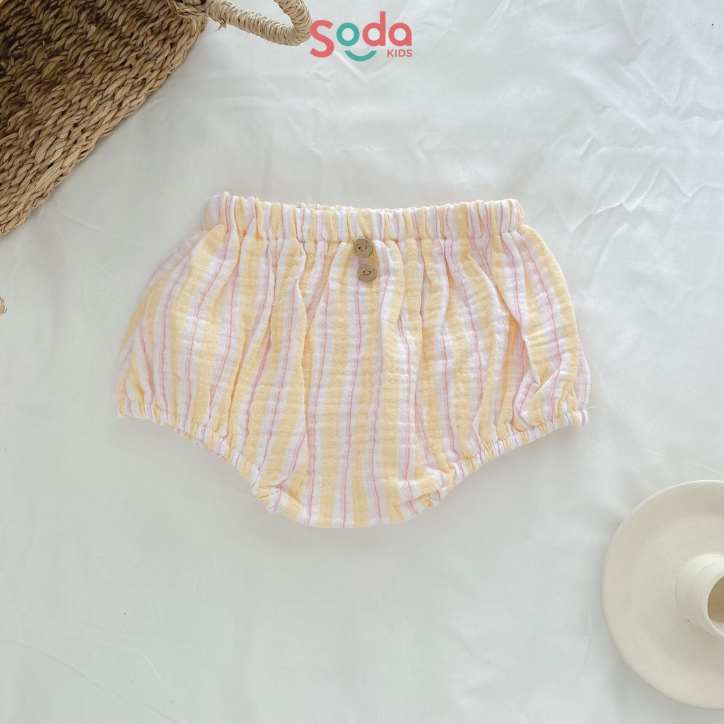 Quần bí cho bé SODA KIDS đính cúc chất liệu xô muslin mềm, mát
