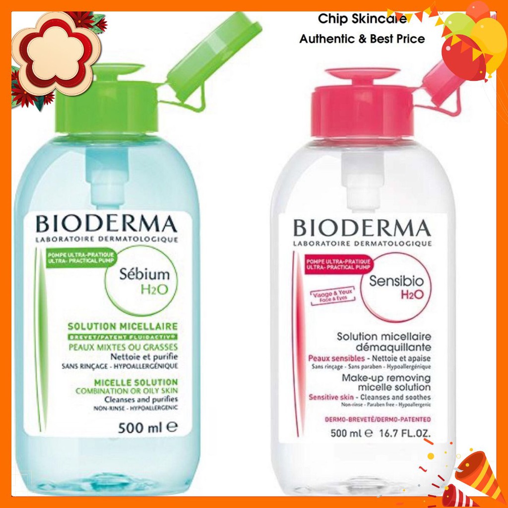 Nước tẩy trang BIODERMA Sensibio H2O Pháp Nắp Nhấn ✼A҈҈