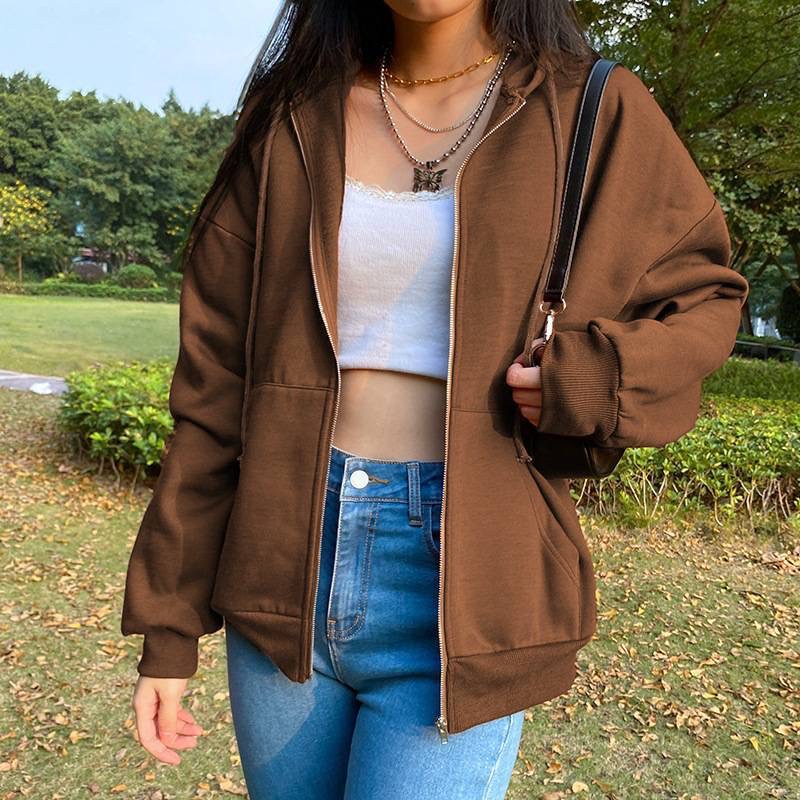 Áo Khoác Hoodie Oversize Cho Nữ Phong Cách Châu Âu ✨Cổ Phiếu Sẵn Sàng✨