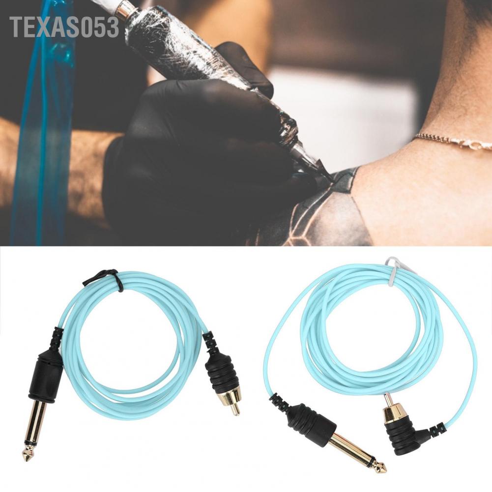 Texas053 7ft RCA Dây kẹp hình xăm Máy siêu mịn Linh hoạt cho Màu xanh lam