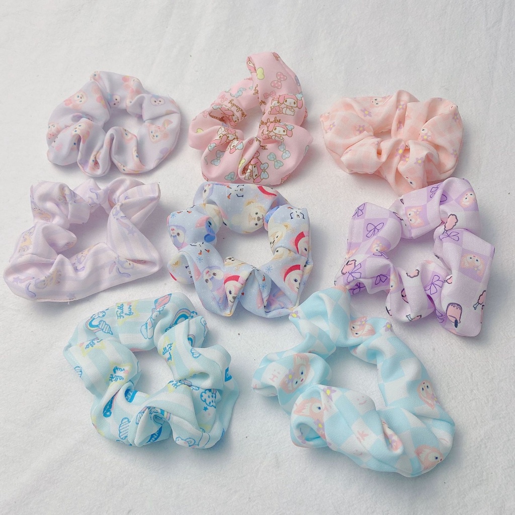 Dây Buộc Tóc Đuôi Ngựa Cỡ Lớn Nhiều Màu Sắc Dễ Thương Cho Nữ 2023 kuromi / my melody / cinnamoroll
