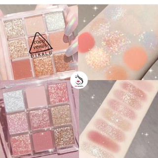 Phấn mắt dikalu coco venus 9 ô màu nhũ lấp lánh hàng chính hãng nội địa trung - bảng phấn mắt