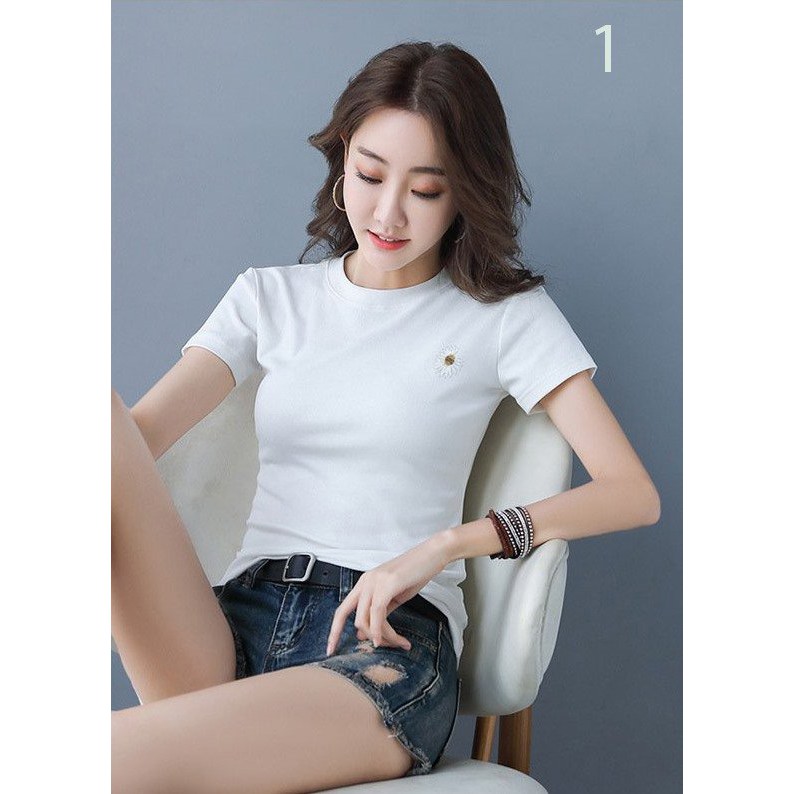 Áo phông nữ thiết kế , thun cotton thời trang basic thoáng mát phong cách Hàn Quốc SMK1217