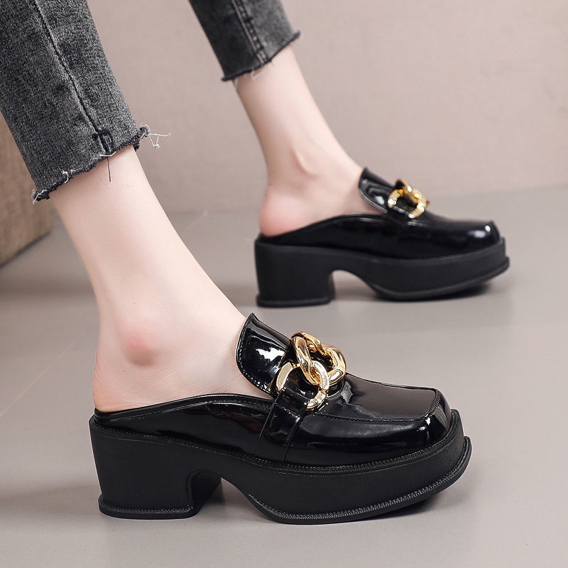 Dép Bít Mũi Đế Dày Tăng Chiều Cao Thời Trang Xuân Hè Mới Cho Bạn Gái