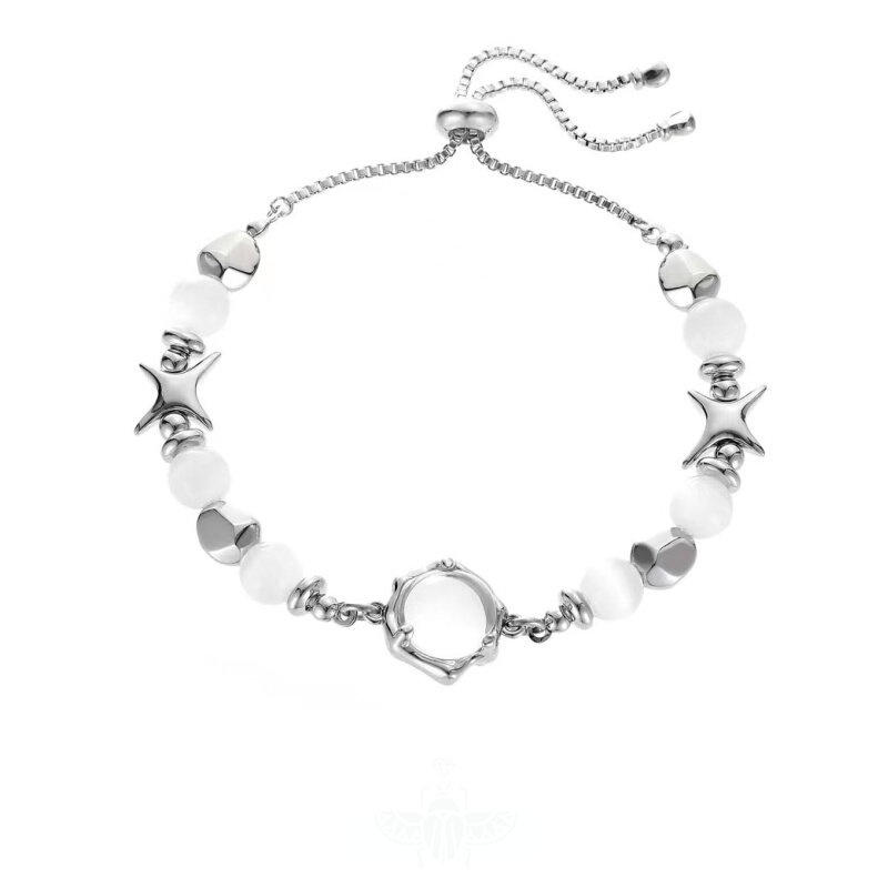 Vòng Tay Đá Opal Ánh Sáng Đơn Giản Thời Trang Phong Cách hip hop Cổ Điển Sang Trọng Cho Nam Và Nữ