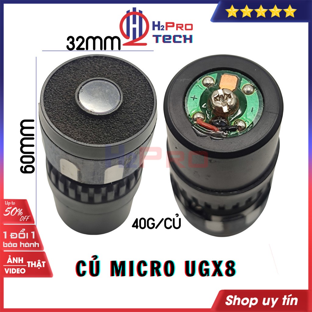 Củ micro Shure UGX8-UGX9 chính hãng, củ micro cao cấp hút míc-chống hú, dòng cho mọi loại míc (1 chiếc)-H2pro tech