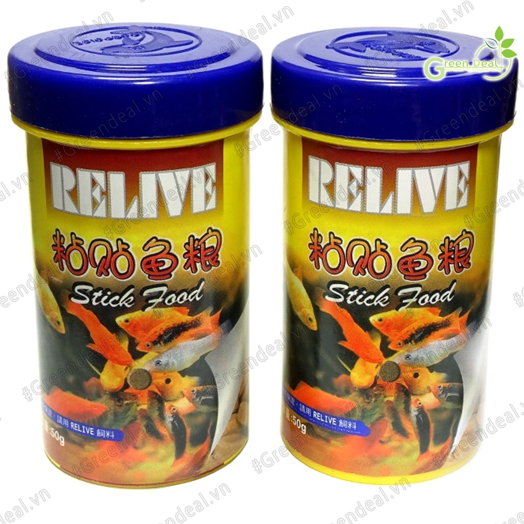 RELIVE - Stick Food (Lọ 50 gram) | Thức ăn viên dán kính dùng cho cá cảnh thủy sinh