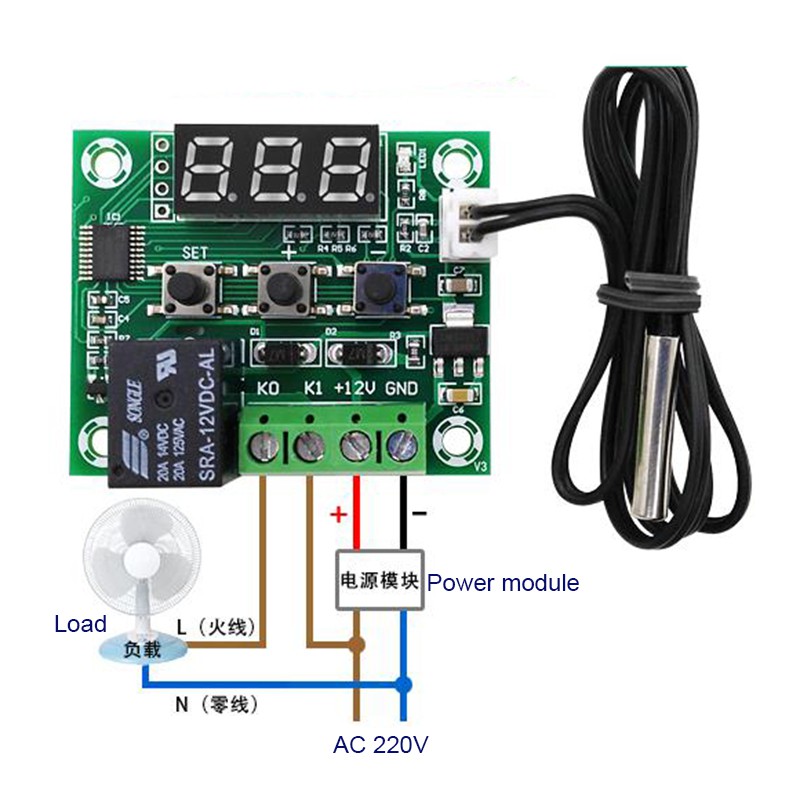 Mô Đun Điều Khiển Nhiệt Độ Kỹ Thuật Số Độ Chính Xác Cao W1209 220V
