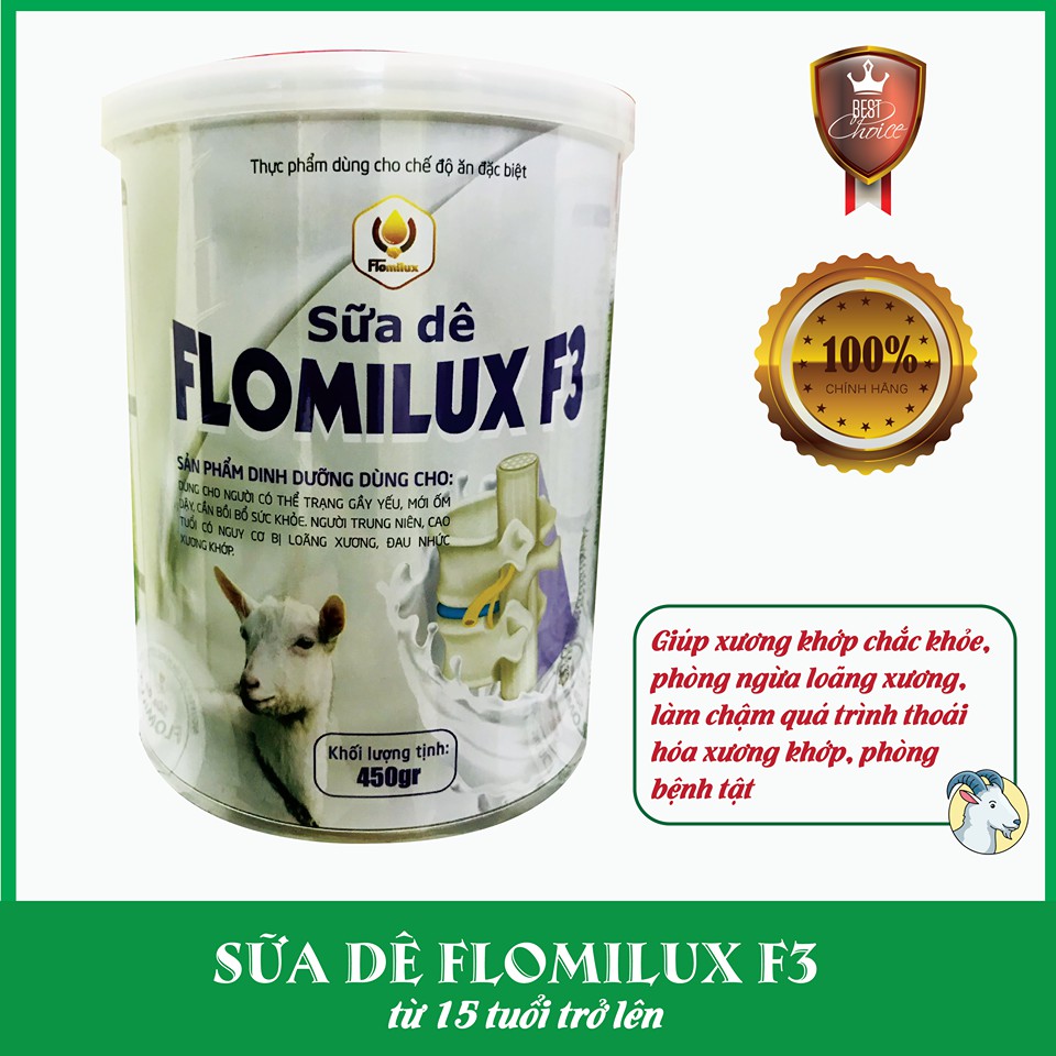 Sữa dê Flomilux F3 450g. Nguyên liệu nhập khẩu Hà Lan