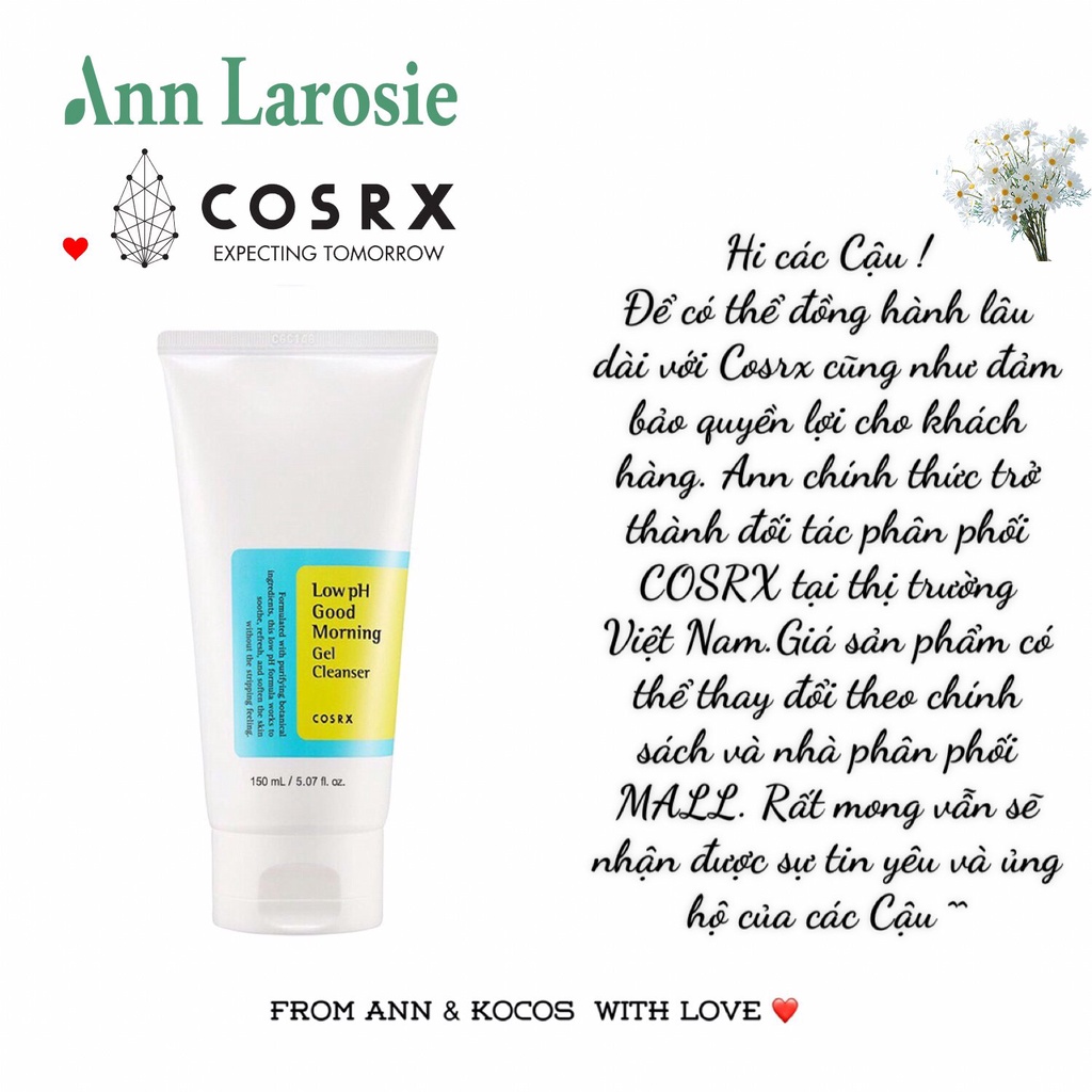 Sữa Rửa Mặt Cosrx Low Ph Good Morning Gel Cleanser Dịu Nhẹ, Ngăn Ngừa Mụn 150ml | BigBuy360 - bigbuy360.vn
