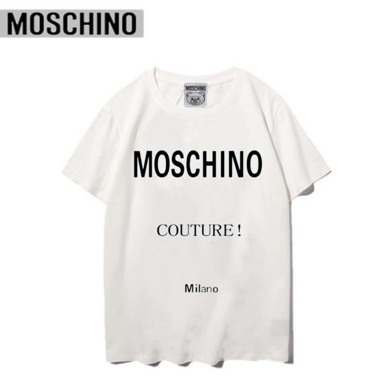 MOSCHINO < Thẻ + Nhãn Cổ > Dấu hỏi Áo thun chữ 22SS dáng rộng phong cách cặp đôi tay ngắn trẻ trung
