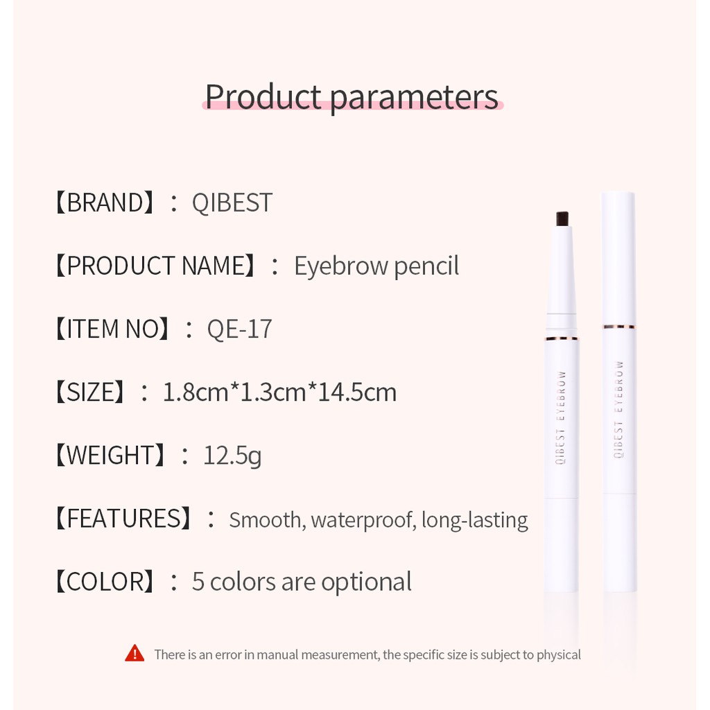 Chì kẻ lông mày trang điểm QIBEST chống thấm nước 5 màu sắc tùy chọn 12.5g | BigBuy360 - bigbuy360.vn