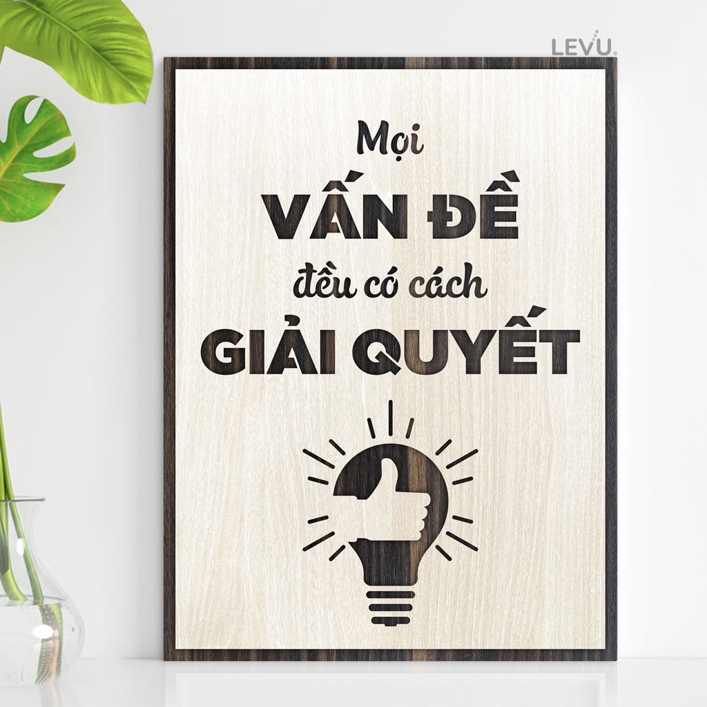 Tranh Động Lực Gỗ LEVU059 cổ động tinh thần cho nhân viên