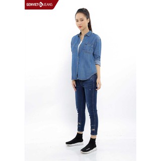 Áo sơ mi jeans dài tay Nữ TA105J21 GENVIET