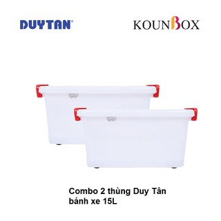 Combo 2 Thùng Nhựa  Duy Tân Có Bánh Xe 15L