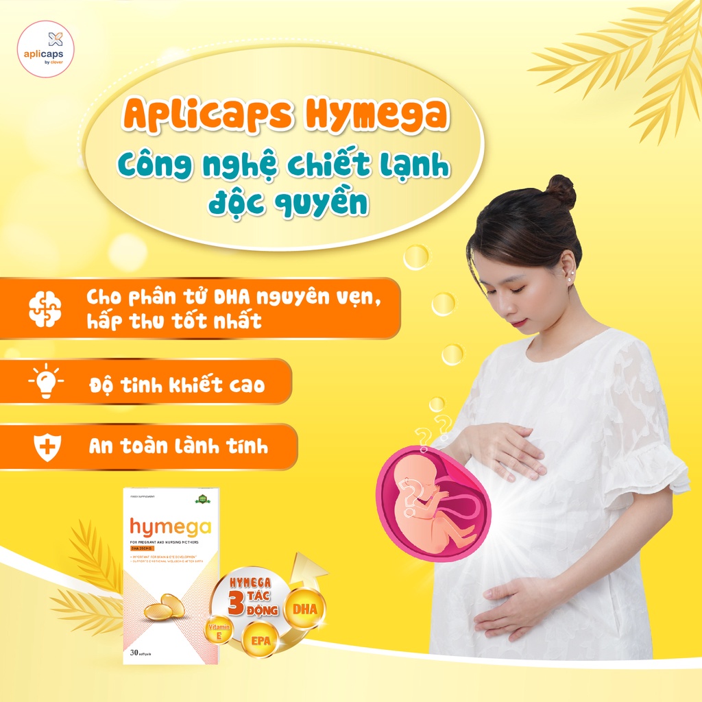 Aplicaps hymega dha cho bà bầu bổ sung vitamin tổng hợp cho bà bầu epa vitamin e dầu cá Hộp 30 viên