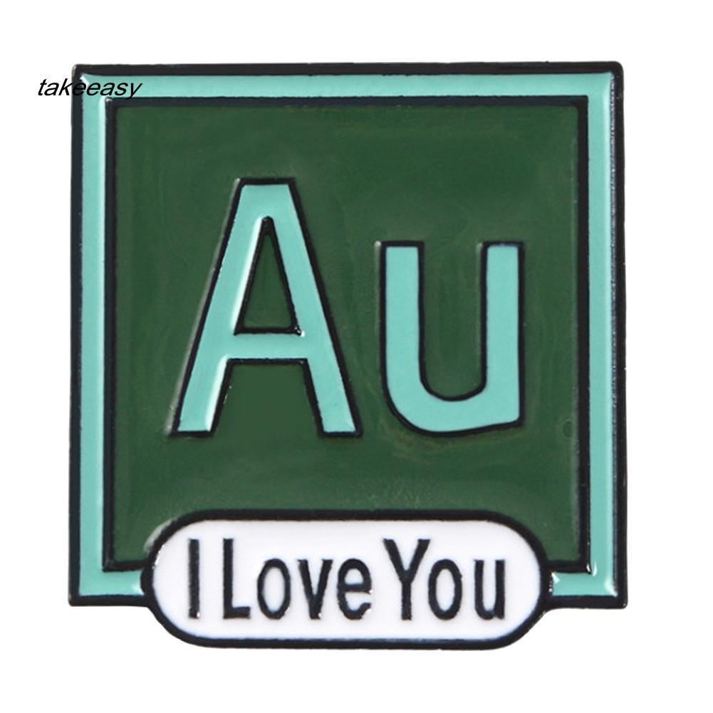 LYY_PS AI PR AU Photoshop Illustrator Brooch Pin I Love You Shirt Lapel Enamel Badge