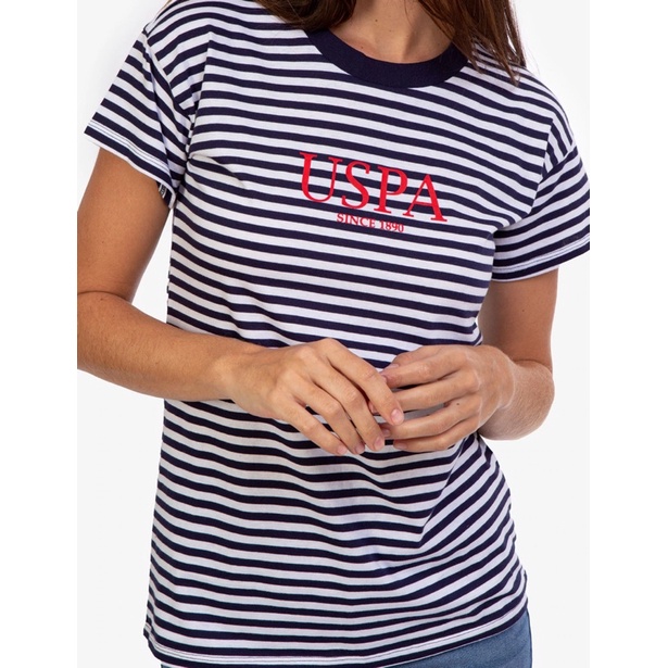USPA STRIPE CREW NECK T-SHIRT