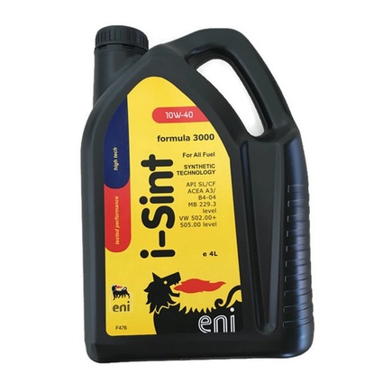 Dầu nhớt Ý cho xe ô tô chạy xăng hoặc dầu eni i-Sint Formula 3000 10W-40 SN/CF (4 Lít) (Nhập khẩu)