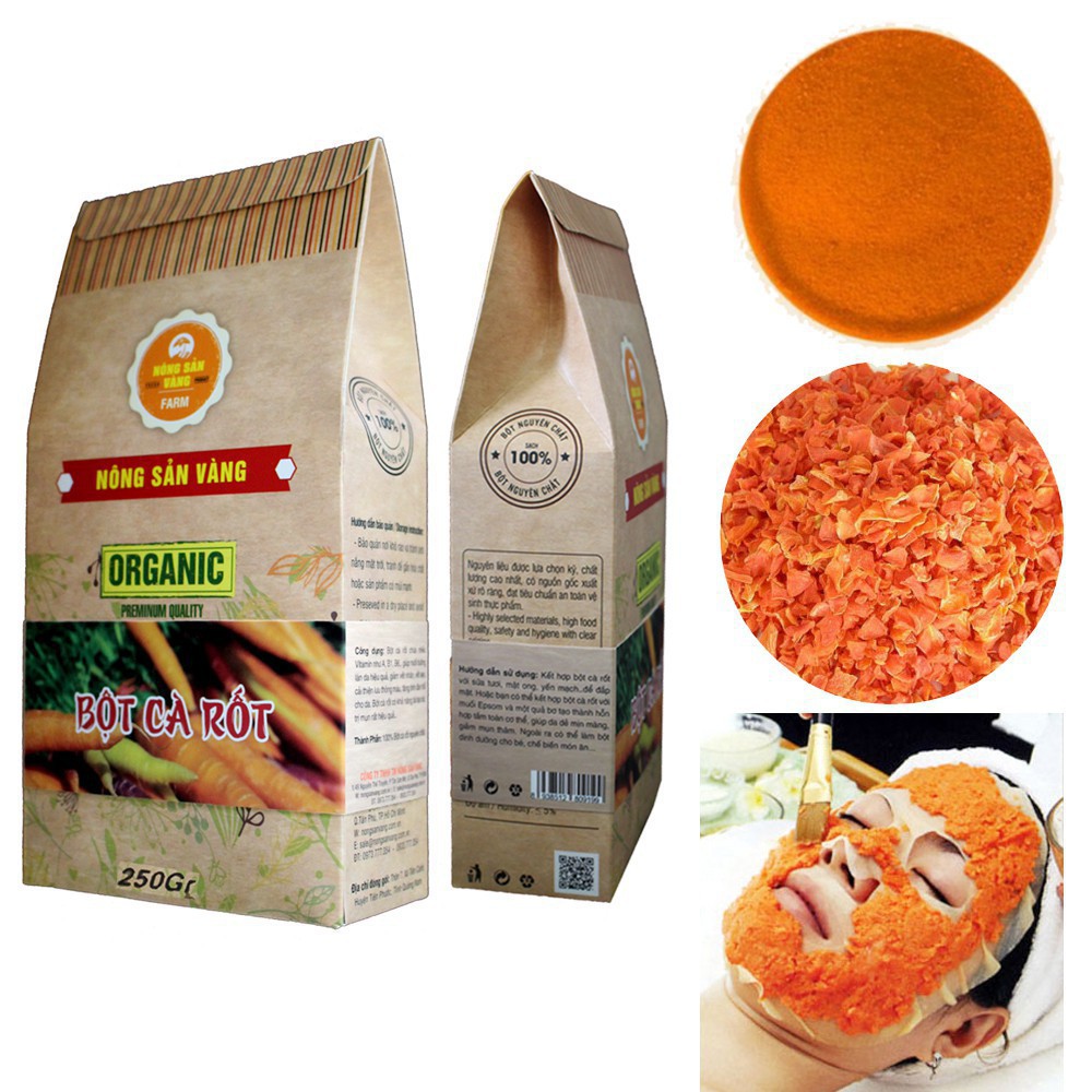 Bột Cà Rốt 250gr - Nông Sản Vàng