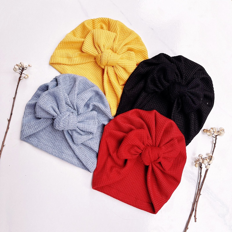 Mũ Turban Thắt Nơ Dễ Thương Cho Bé Từ 0-2 Tuổi