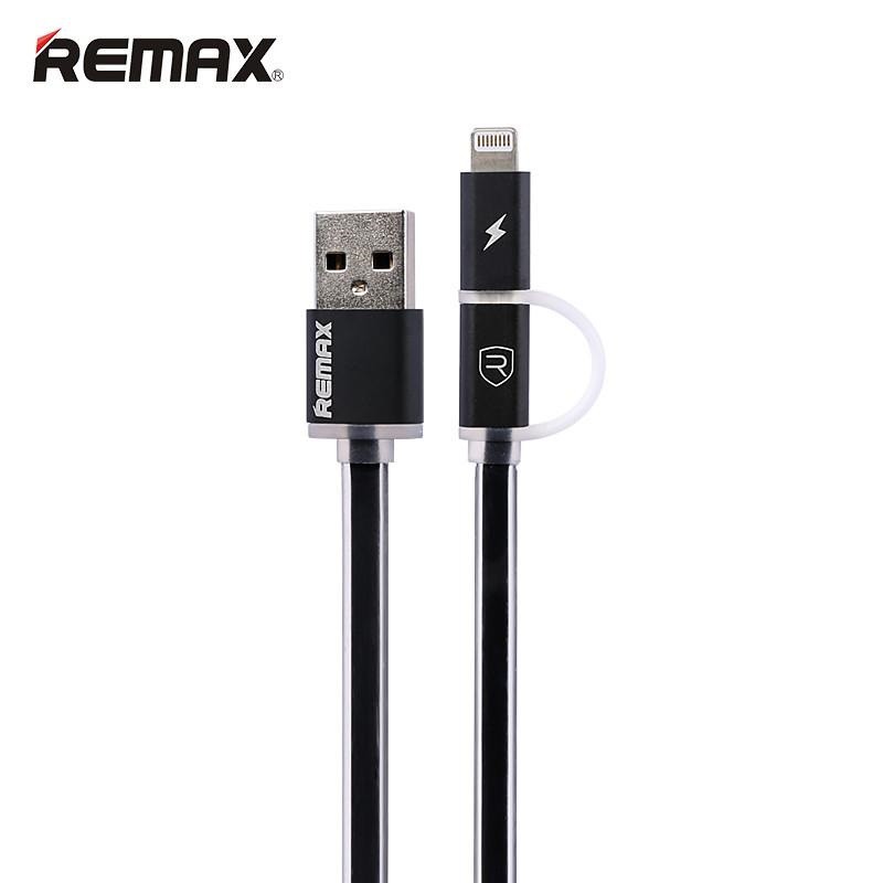 Cáp Sạc Remax 2 đầu cho Iphone Samsung có đèn led - BH 3 tháng