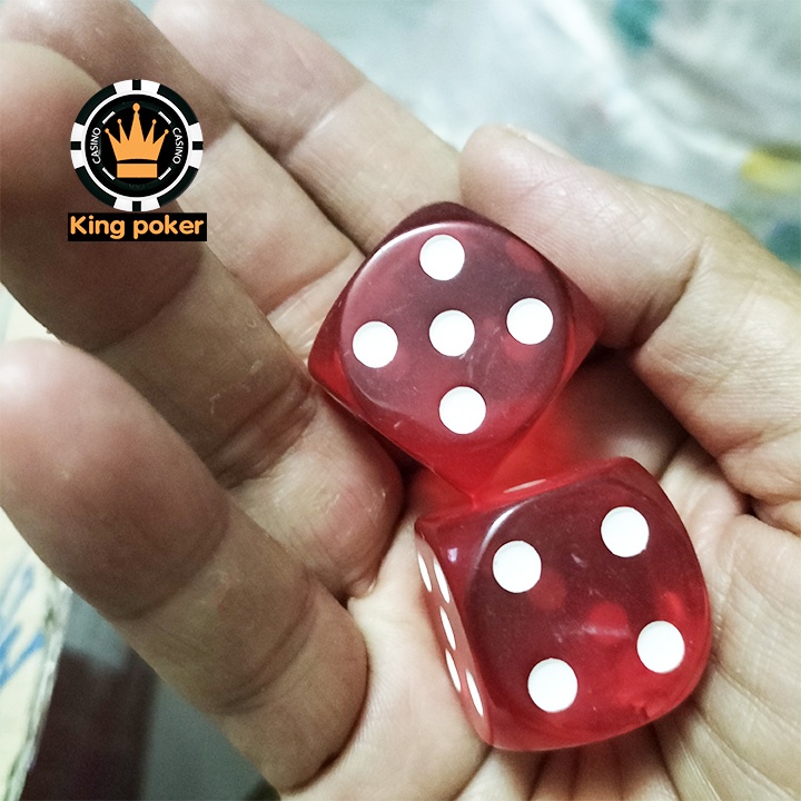 Bộ 5 viên xí ngầu đỏ size lớn 25mm dùng trong quán bar KTV