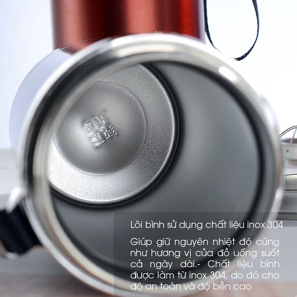 Bình giữ nhiệt 304 không gỉ, BÌNH GIỮ NHIỆT CAO CẤP - Giữ nhiệt vô cùng hiệu quả - Nhỏ gọn tiện dụng JDX17