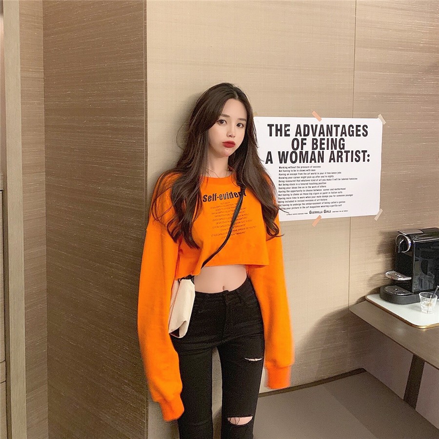 Áo Hoodie Thu Đông Croptop Cực Iuu Ulzzang | BigBuy360 - bigbuy360.vn