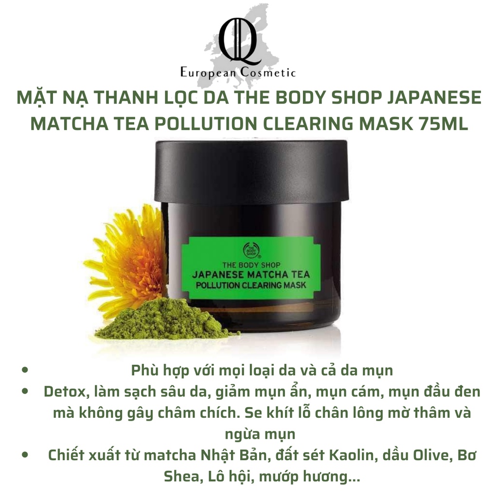 Mặt nạ thanh lọc da the body shop japanese matcha tea pollution clearing mask