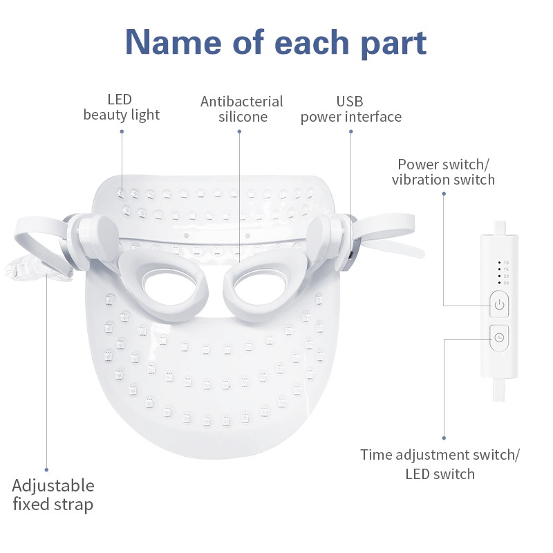 [Mã FMCG100K - 10% đơn 500K] Mặt nạ đèn LED ANLAN 3 màu hỗ trợ giảm mụn và nếp nhăn | BigBuy360 - bigbuy360.vn