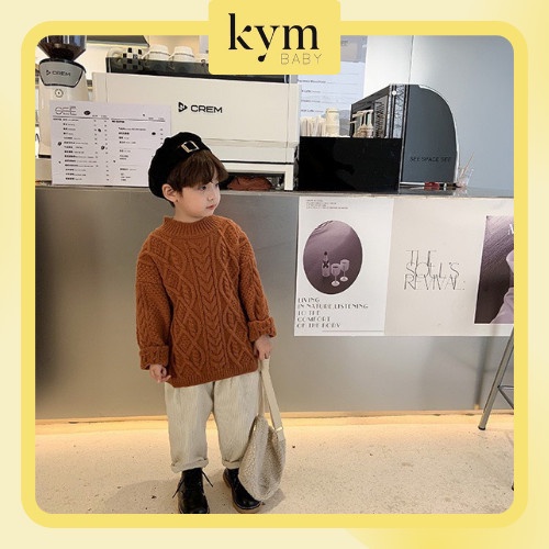 Áo len cao cấp vặn thừng dài tay dáng rộng sành điệu cho bé A573