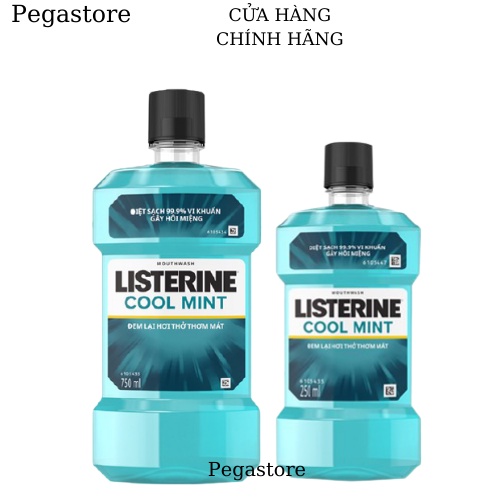 Nước súc miệng Listerine 250ml - nước xúc miệng Cool Mint