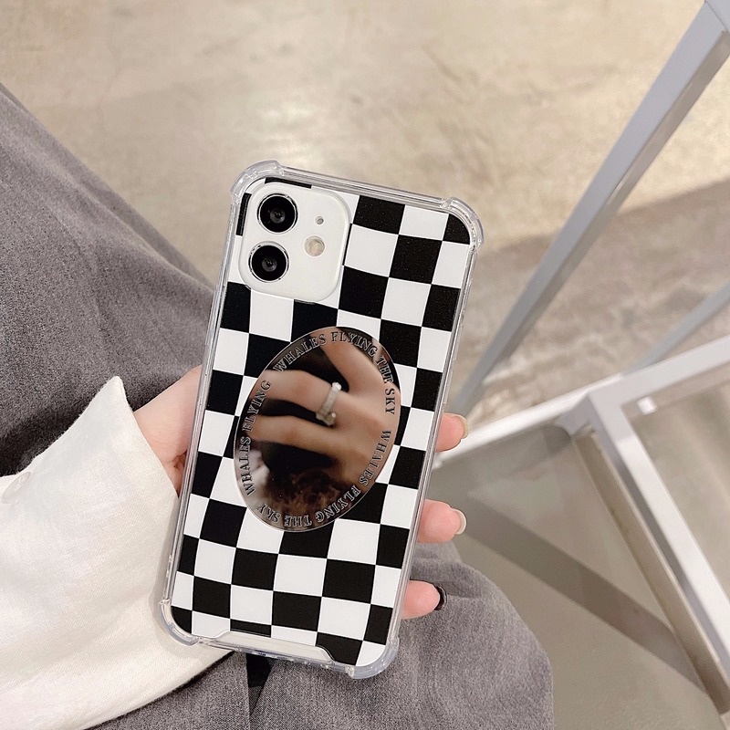 Ốp điện thoại tráng gương họa tiết kẻ caro cho iPhone13 ProMax 11 12 Mini XS I8 I7Plus | BigBuy360 - bigbuy360.vn