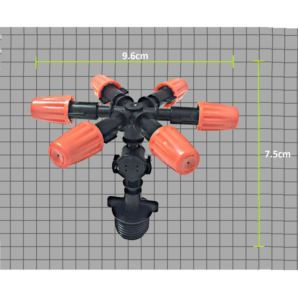 [SIÊU ĐẶC BIỆT] Vòi phun sương tưới cây 6 mắt [Hàn Quốc] điều chỉnh to nhỏ theo ý thích góc phun cực kín 60 độ
