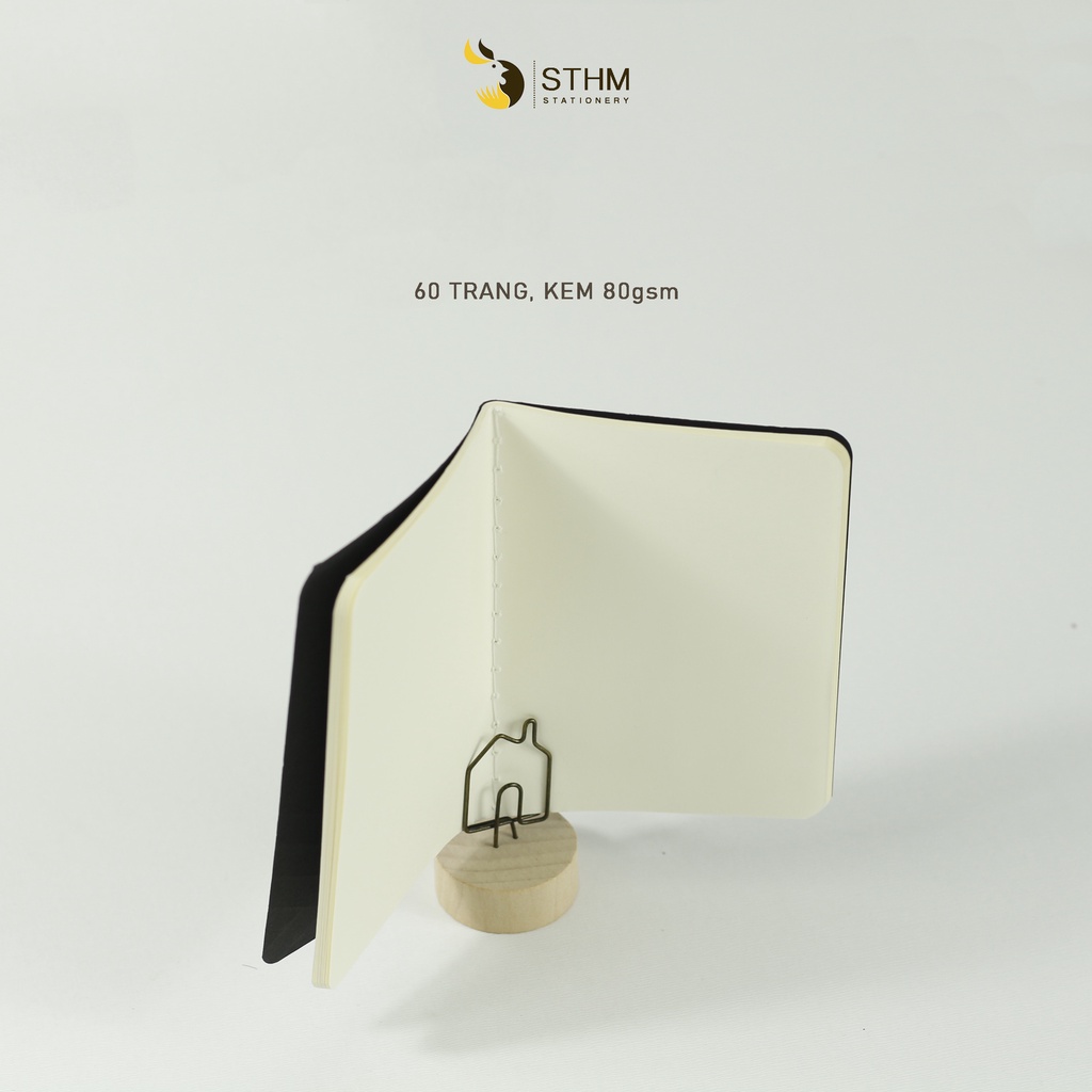 Sổ tay bỏ túi (Pocket notebook) may chỉ giữa - Ruột kem trơn - STHM stationery