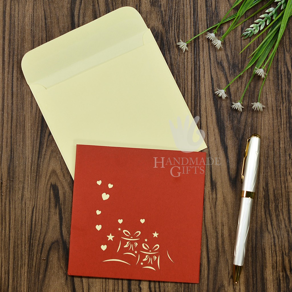 Thiệp nổi 3D chủ đề về tình yêu, love pop-up card, handmade gift size 12x12cm LO019