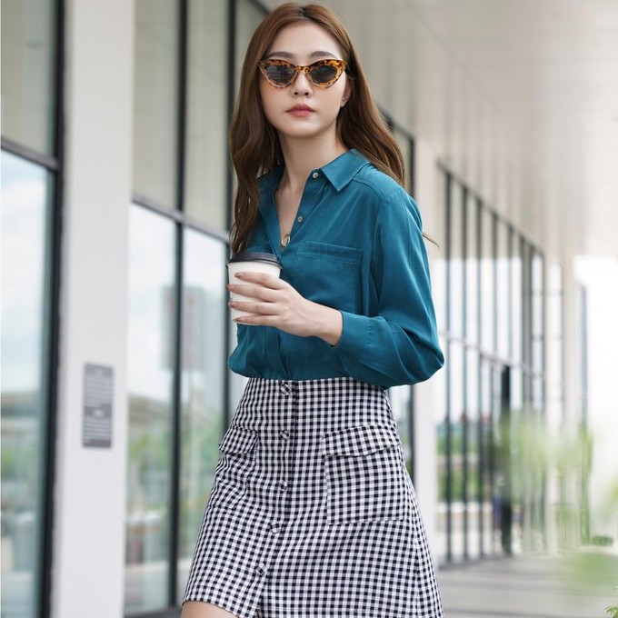 Áo sơ mi công sở nữ Méo shop dài tay chất lụa kiểu Hàn form rộng Alaney | BigBuy360 - bigbuy360.vn