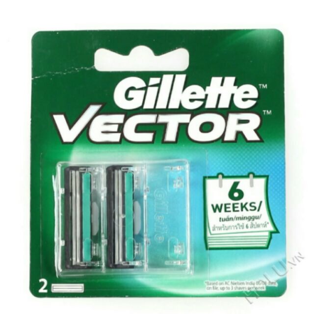 [FREESHIP] Vỉ  dao cạo râu 2 lưỡi gillette vector