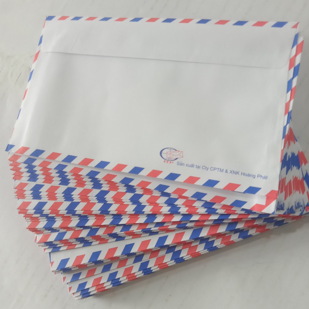 Tập 100 Chiếc Phong Bì Thư, Phong Bì Bưu Điện Có Keo Dán Sẵn (loại dày đẹp đủ )
