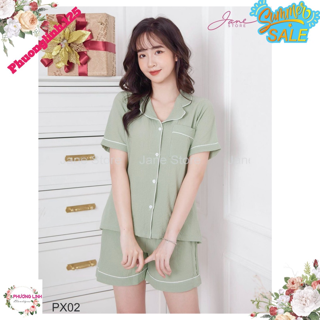 SET BỘ PIZAMA NHĂN TRƠN TÚI NGỰC