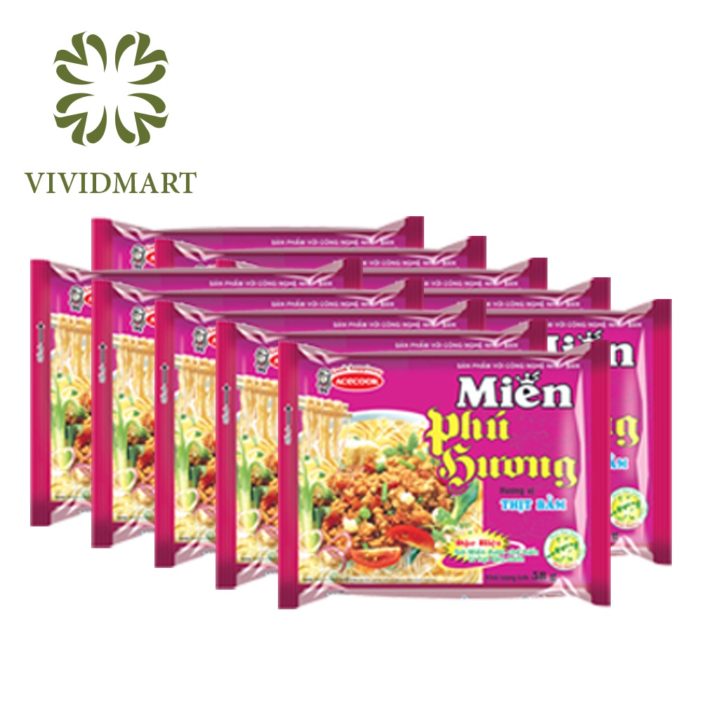 [Toàn quốc] [Combo 10 gói] MIẾN PHÚ HƯƠNG 5 VỊ: LẨU THÁI TÔM, SƯỜN HEO, THỊT BẰM, THỊT GÀ, THỊT HEO NẤU MĂNG – ACECOOK | BigBuy360 - bigbuy360.vn