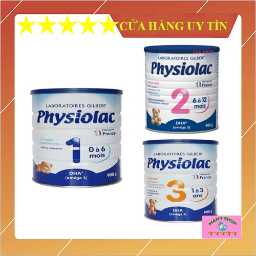 Sữa bột Physiolac số 1, 2, 3 900g Date 2023 [Mẫu mới]