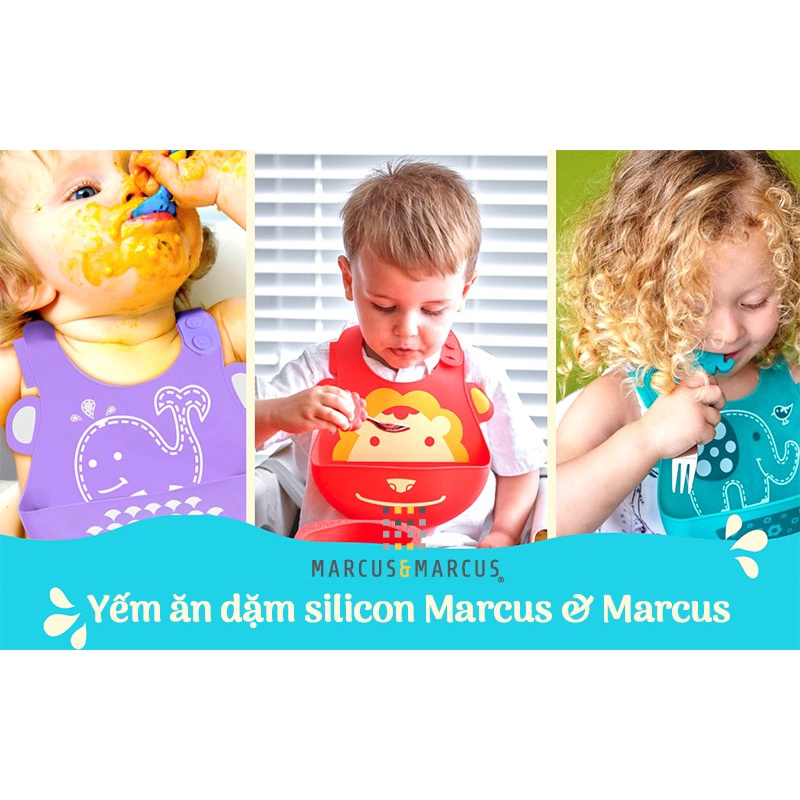 Yếm silicon ăn dặm cao cấp chính hãng Marcus & Marcus an toàn cho bé từ 6 tháng – Marcus - Liin Shop