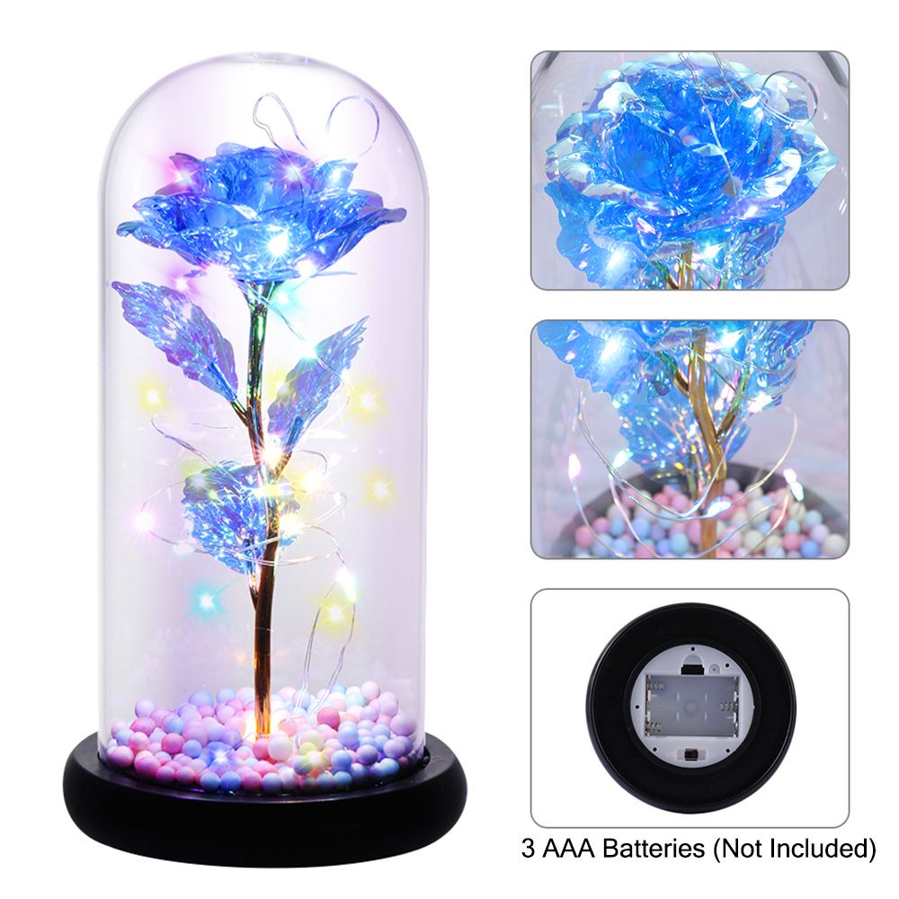 Hoa hồng nhân tạo trong lồng kính độc đáo có đèn LED làm quà tặng sinh nhật / lễ tình nhân cho mẹ/ vợ/ nữ