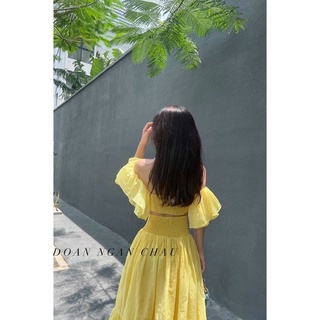 ĐẦM MAXI BẸT VAI KHOÉT EO