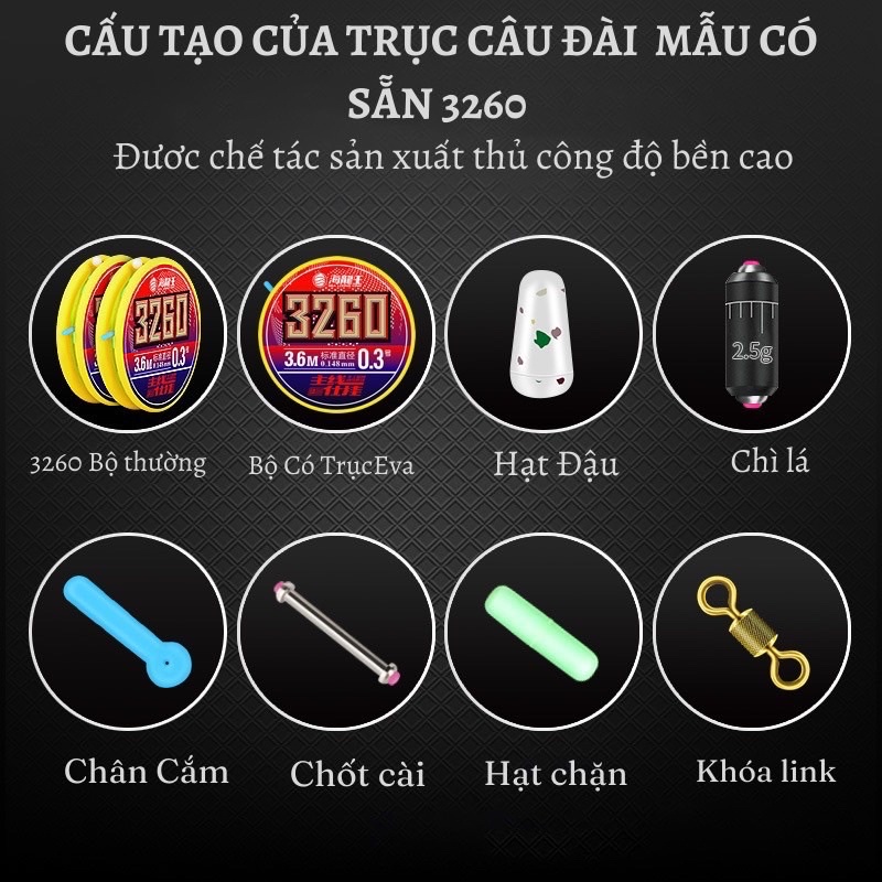 Trục câu đài 3260 buộc sẵn cước