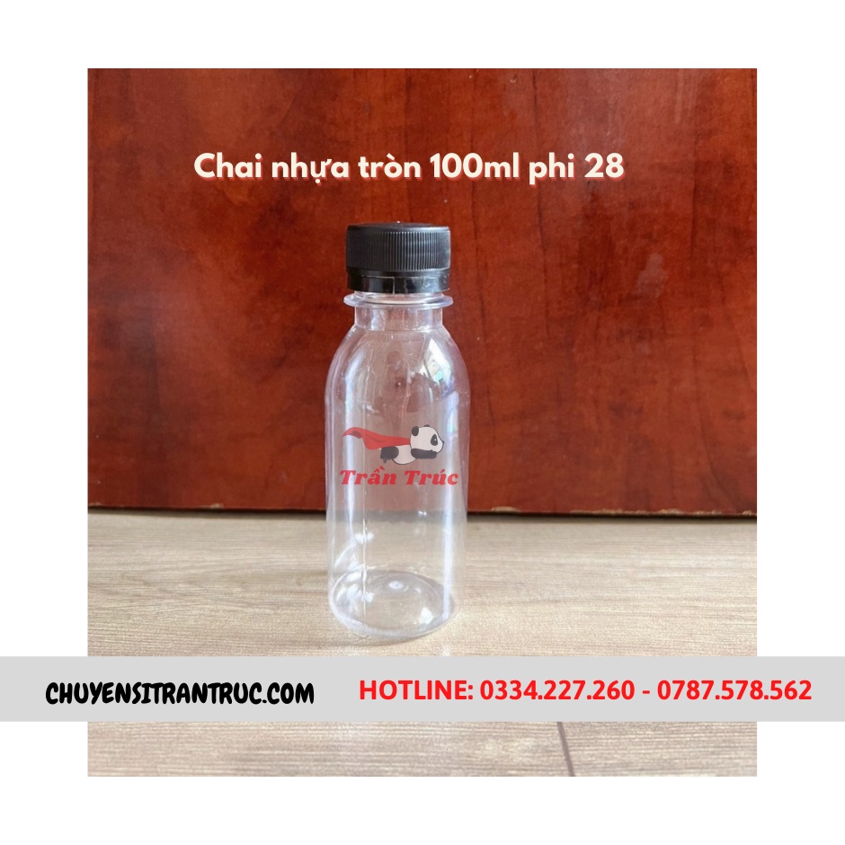 Combo 100 chai nhựa tròn 100ml -120ml  dùng đựng trà sữa, nước ép các loại