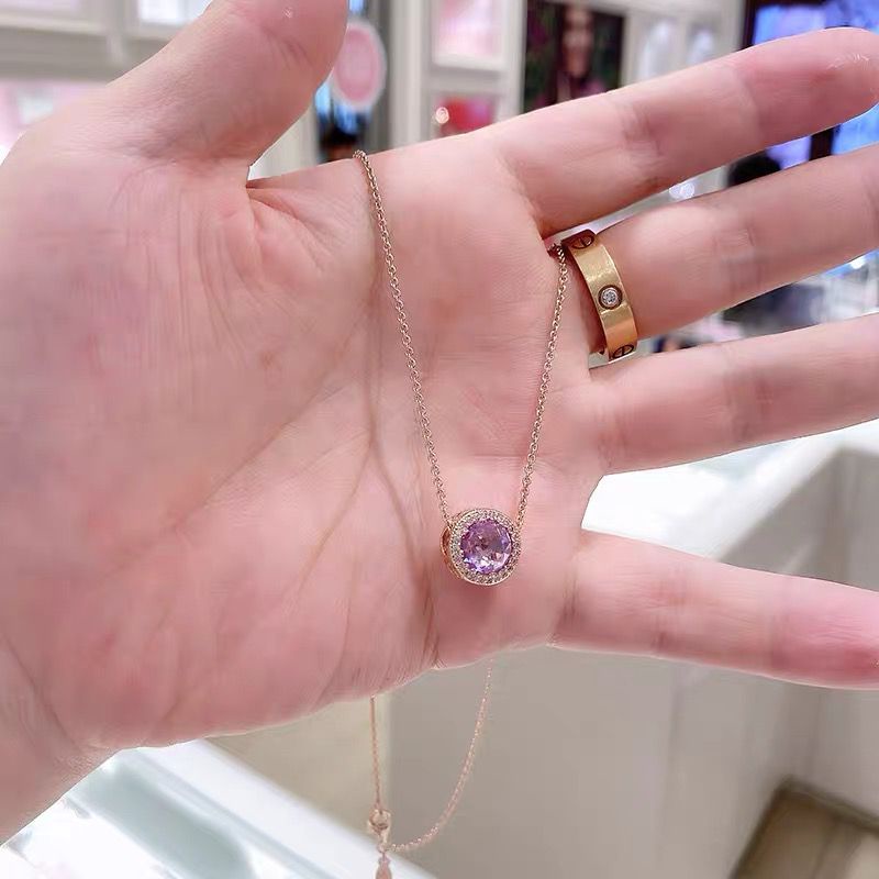 Vòng cổ Pandora Mạ Vàng Hồng 18K Đính Đá Zircon Thời Trang