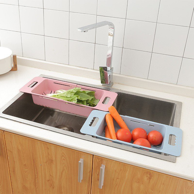Rổ Co Giãn Gác Bồn Rửa Chén Bát Nhựa Việt Nhật Cao Cấp.
